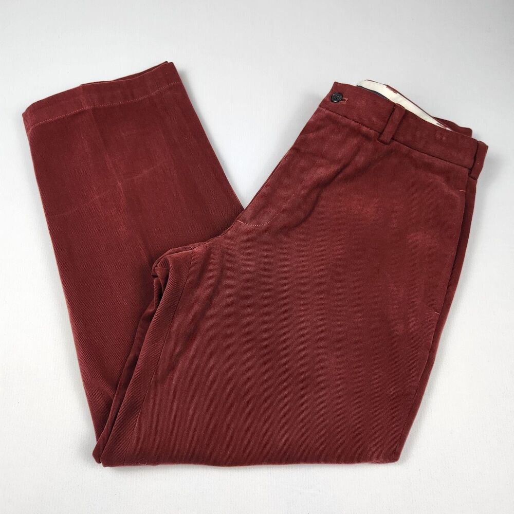 Brooks Brothers Hudson Pants Mens 34x30 Hong Kong Burgundry Cotton Old Money